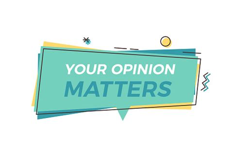 Trendy Graphic Element With Your Opinion Matters Text Vector Design ...