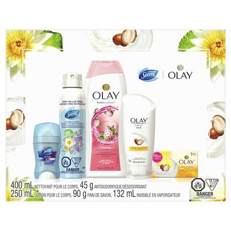 Secret & Olay Gift Set (body Wash, Antiperspirant/Deodorant, Body ...