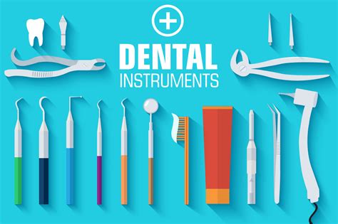 Flat medical dental instruments ~ Illustrations ~ Creative Market