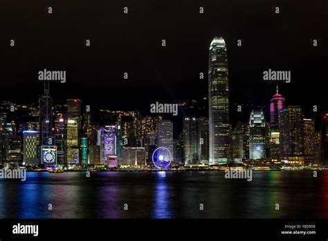 Hong Kong at night, Night lights of Hong Kong Stock Photo - Alamy