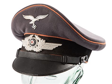 WWII German Luftwaffe Signals NCO Peak Cap : Parade Antiques Online ...