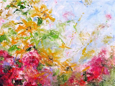 Daily Painters Abstract Gallery: SOLD Spring Garden I Abstract Impasto original oil painting by ...