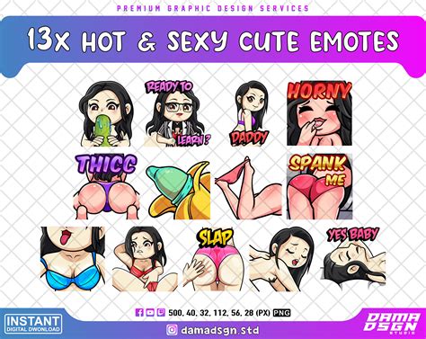 13x Sexy & Hot Cute Emotes Discord Emotes Youtube Emotes - Etsy