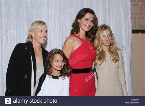 Martina Navratilova, Julia Lemigova, Victoria Lemigova and Emma Stock ...