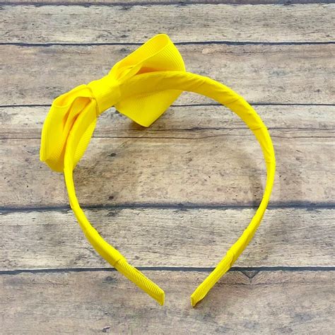 Yellow Bow on Hard Headband Yellow Headband Solid Yellow - Etsy