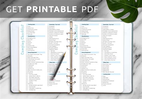 Camping Packing List Checklist Printable