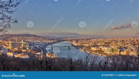 Budapest View from Gellert Hill Stock Image - Image of landmark ...