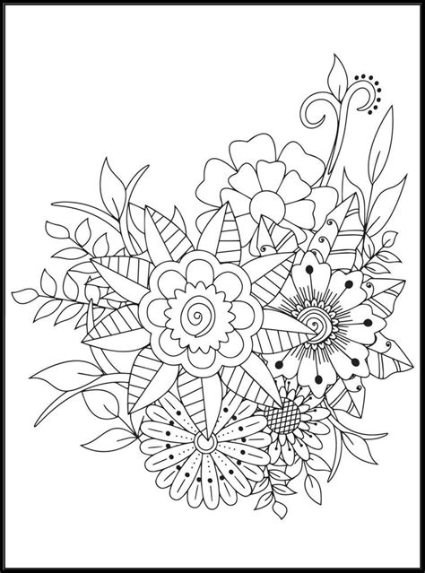 Doodles Flowers Coloring Pages 19762008 Vector Art at Vecteezy