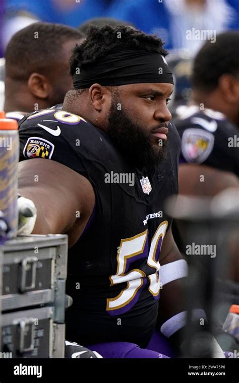 Baltimore Ravens defensive tackle Michael Pierce (58) during an NFL ...