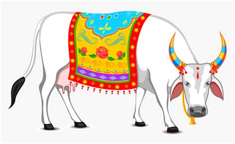 Bulls Clipart Pongal - Pongal Cow, HD Png Download - kindpng