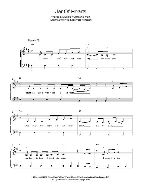 Jar Of Hearts | Sheet Music Direct