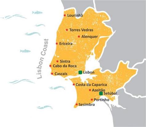 Map of lisbon coast portugal - (Portugal)