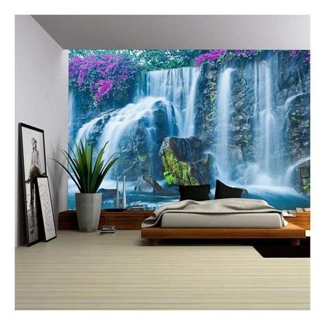 Wall26 Beautiful Blue Waterfall in Hawaii - Removable Wall Mural | Self ...