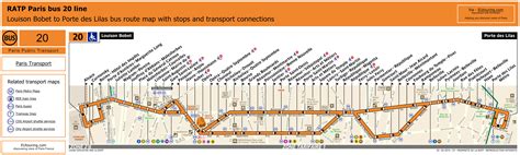 Paris bus maps and timetables for bus lines 20 to 29