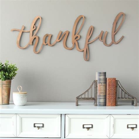 Stratton Home Decor Bronze "thankful" Script Wall Decor