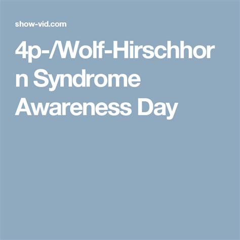 Wolf Hirschhorn Syndrome Adult