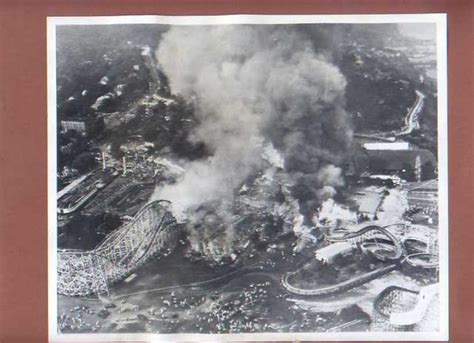 1944 NJ Palisades Amusement Park on Fire Aerial Photo | #42674169