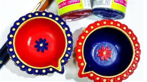 Easy Ways to Decorate Plain Diyas (PART -3) | Small Diya Painting Ideas | Diwali Decoration DIY ...