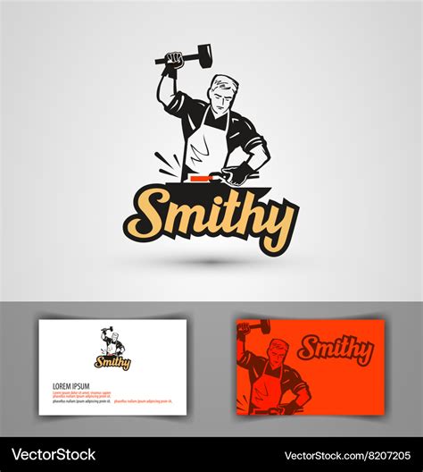 Blacksmith logo forge or forging icon Royalty Free Vector