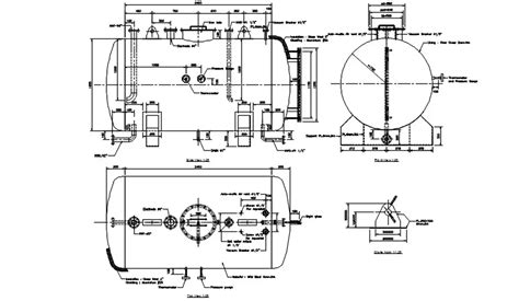 Boiler Tank Elevation Design AutoCAD Drawing DWG File - Cadbull