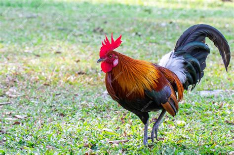 Premium Photo | Beautiful roosterrooster bantam colorful standing on ...