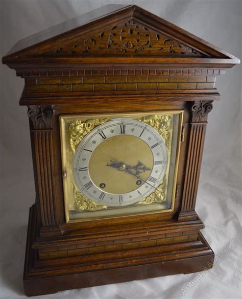 Antiques Atlas - German Carved Wooden Mantel Clock