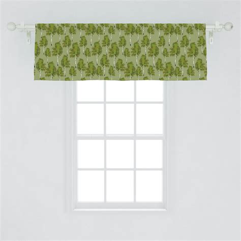 Woodland Window Valance, Wildlife Scene of Trees in a Forest, Curtain ...