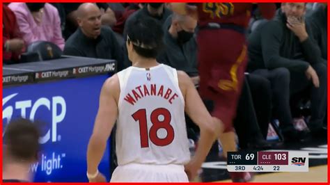 Yuta Watanabe Tough Shot in Traffic | RAPTORS vs CAVS | Dec 26, 2021 ...