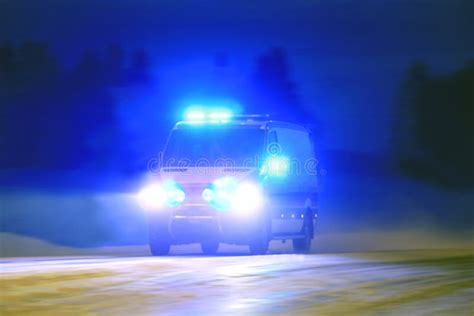 Ambulance In The Blue Night Stock Photo - Image: 65414669