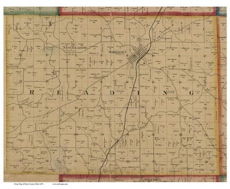 Reading, Ohio 1859 Old Town Map Custom Print - Perry Co. - OLD MAPS