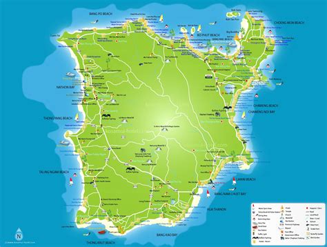 Map of Ko Samui - hotels and resorts location | Hotel