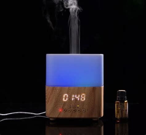 New Clock Diffuser Time Show Wooden Grain Bt Wireless Speaker Oil ...