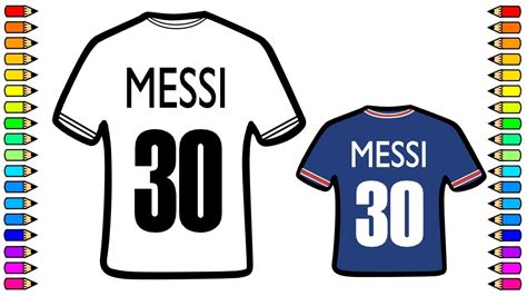 Cómo dibujar La Camiseta de MESSI del Paris Saint-Germain /Dibujo de la ...