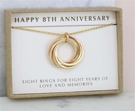 8th anniversary gift for wife 8 year anniversary necklace for