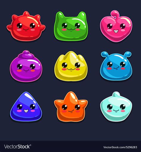 Jelly characters Royalty Free Vector Image - VectorStock