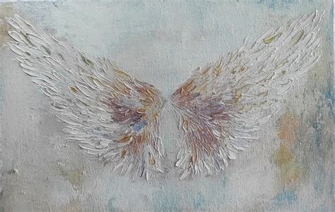 Angel Wings Painting Real Oil Painting Heaven Painting Impasto - Etsy