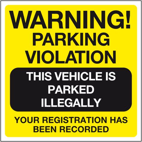 Parking violation this vehicle is parked illegally sticker | Parking ...