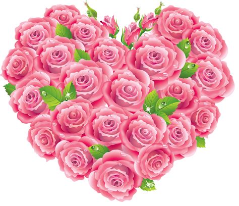 heart pink flower png - Clip Art Library