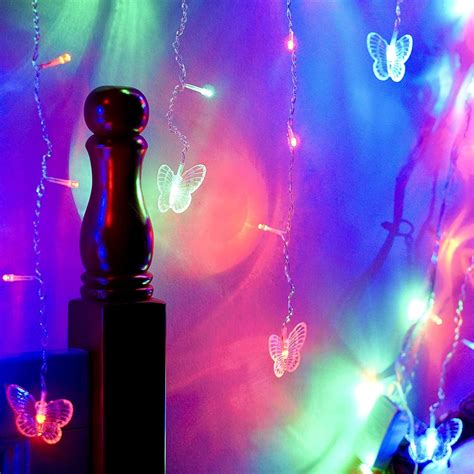 Butterfly Curtain Fairy Lights USB Plug In,8 Modes 120 LED 19.7FT Fire