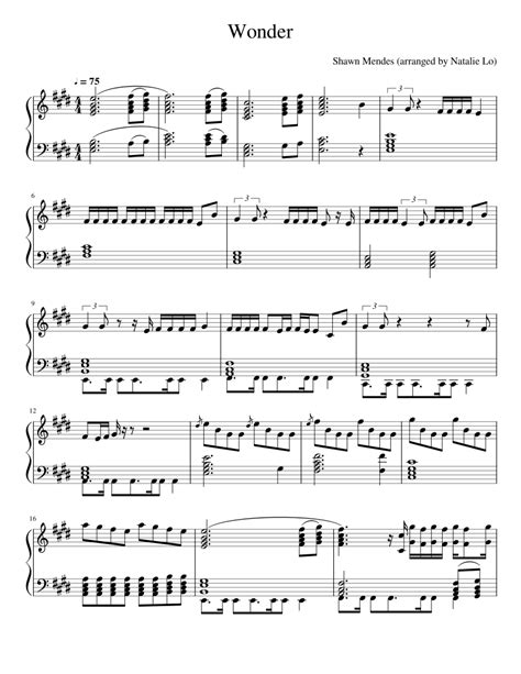 Wonder Sheet music for Piano (Solo) | Musescore.com