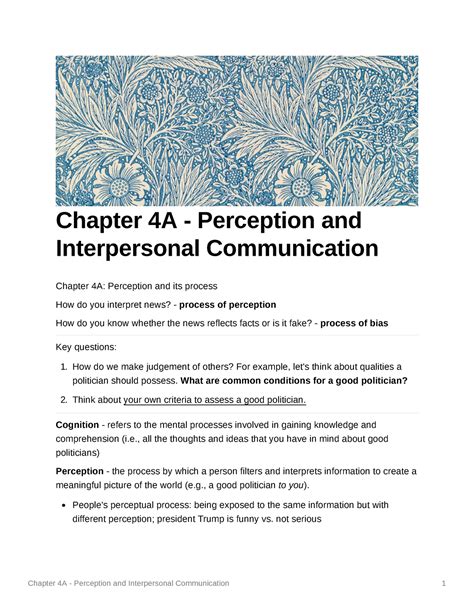 Perception and Interpersonal Communication - How do we make judgement ...