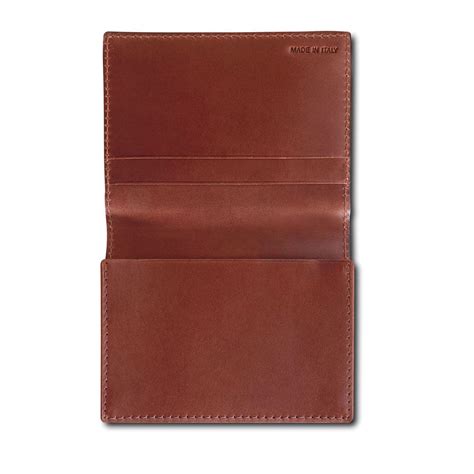 Pineider Power Elegance Leather Business Card Wallet Holder with Flap