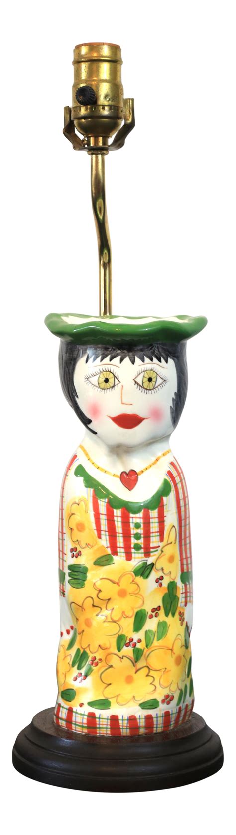 Ceramic Hand-Painted Woman With Flowers Table Lamp on Chairish.com | Ceramic figures, Table lamp ...