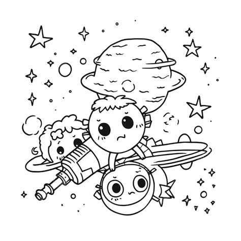 Space Stars Coloring Pages