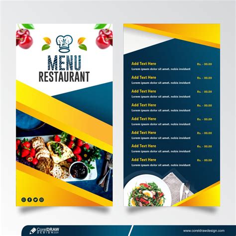 Download Restaurant Menu Card Design Free Vector Template | CorelDraw Design (Download Free CDR ...