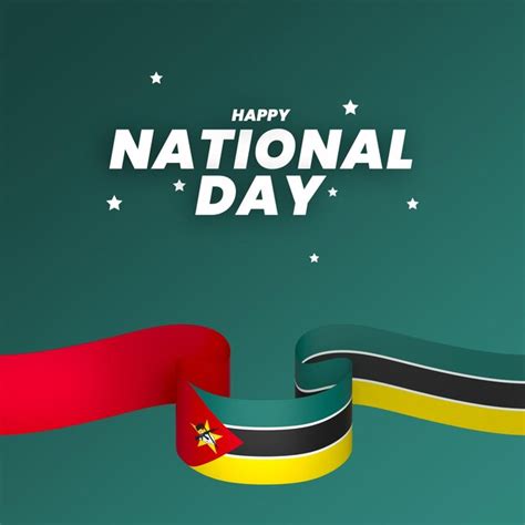 Premium PSD | Mozambique flag element design national independence day banner psd