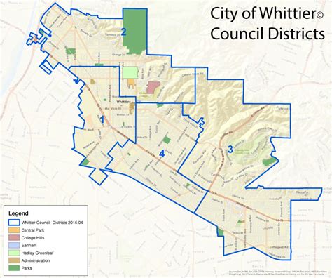 City Of Whittier Map - Cities And Towns Map