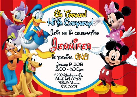 6 Best Images of Mickey Mouse Clubhouse Invitations Printable - Mickey Mouse Clubhouse 1st ...