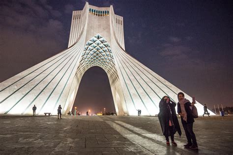 Iran: Azadi Tower at Night