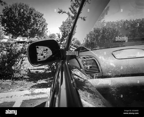 Side mirror damage Black and White Stock Photos & Images - Alamy